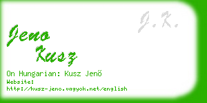 jeno kusz business card