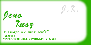 jeno kusz business card